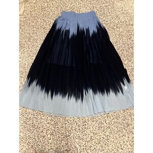 Banana Republic New  Blu Multicolor Accordion Pleated Print Maxi Skirt Sz S